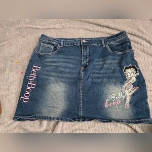 Betty Boop Embroidered Blue Women's Jeans